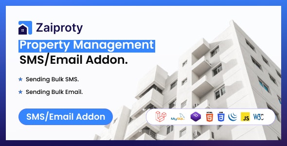 Zaiproty – Property Management Bulk SMS/Email Addon