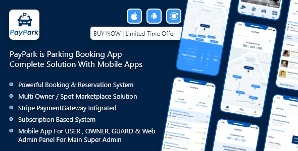 PayPark – Ultimate Parking Management System with mobile apps and admin panel