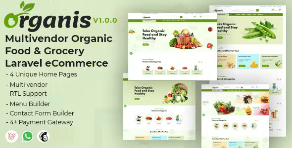 Organis – Multivendor Organic Food & Grocery Laravel eCommerce 1.2.2