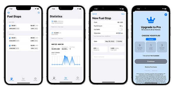 Fuel Costs App & Widget | Average Fuel Consumption – SwiftUI Full iOS Application