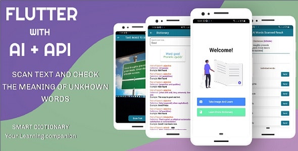 SMART Dictionary (Flutter With AI And API): Convert Image-to-Text, Text-to-Word and Retrieve Meaning