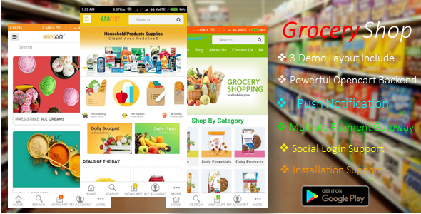 Android Ecommerce – GroceryShop App