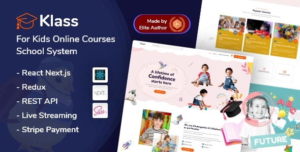 Klass – React Nextjs Kids Online Learning Courses System