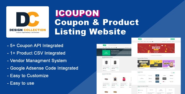 iCoupon – Coupon and Product Listing Website