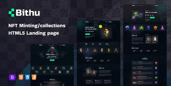 Bithu – NFT Minting/Collection Landing Page HTML5 Template