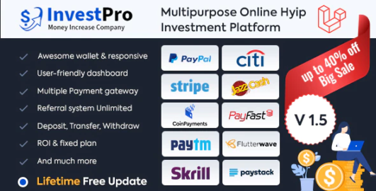 InvestPro – Wallet  Banking Online Hyip Investment Platform 3.0.1