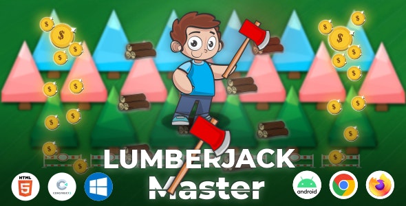 Lumberjack Master – HTML5 Game (Construct 3)