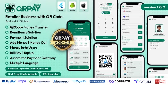 QRPay Agent – Retailer Business with QR Code Android and iOS App 4.8.0