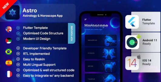 Astrology & Horoscope Android + iOS Template | Flutter | Astro