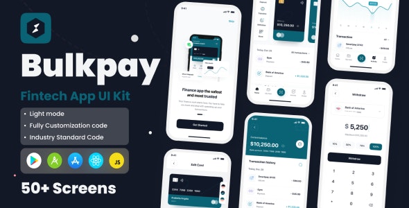 Bulkpay – Fintech App React Native CLI Ui Kit