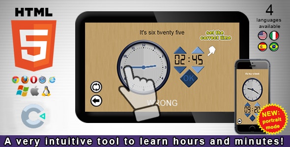 Adjust the Clock! – HTML5 Educational Game