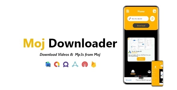 Moj Downloader – Moj Videos  Mp3 Downloader | ADMOB, FAN, APPLOVIN, FIREBASE, ONESIGNAL