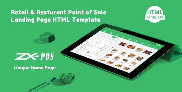 Zxpos – Sass Retail & Restaurant Point of Sale Landing Page HTML Template