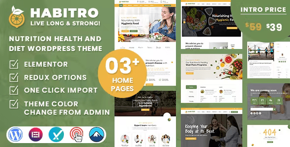 Habitro – Nutrition Health and Diet WordPress Theme