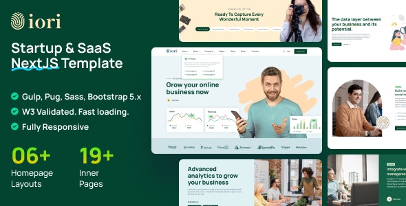 iori – Multipurpose Startup  SaaS NextJS Template