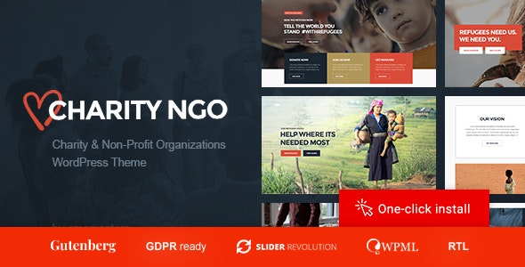 Charity NGO – Donation  Nonprofit Organization WordPress Theme