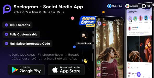 Sociogram – Social Media App | Instagram Reels | Threads | Clubhouse | Chat | Social Networking App