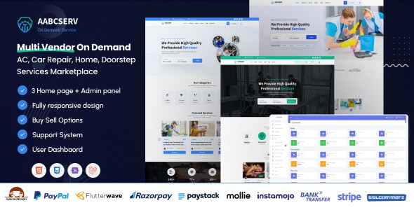 Aabcserv – Multivendor On-Demand  Service  Handyman Marketplace Platform