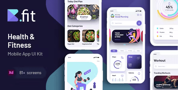 Bfit | Fitness App UI Kit for XD