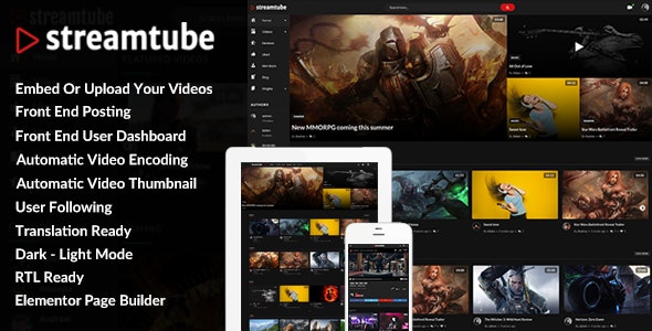 StreamTube – Responsive Video WordPress Theme