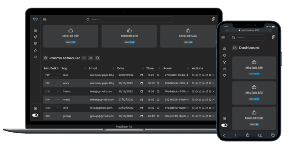 A self-hosted MiroTalk#39;s WebRTC rooms scheduler server