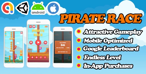 Pirate Race – Unity Funny Game Template – Admob + Facebook Ads – Ready To Publish