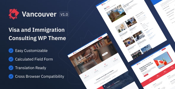 Vancouver – Canada Immigration WordPress Theme