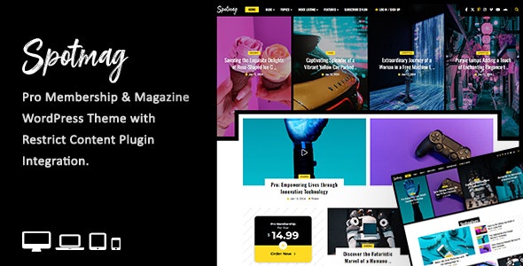 SpotMag – Pro Membership  Magazine WordPress Theme