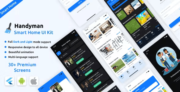 On-demand Smart Home Service ANDROID + IOS | UI Kit | Flutter | Handyman 1.1