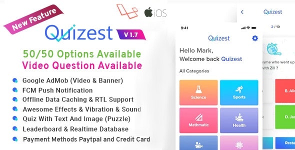 Quizest – Complete Quiz Solutions With Android App And Interactive Admin Panel