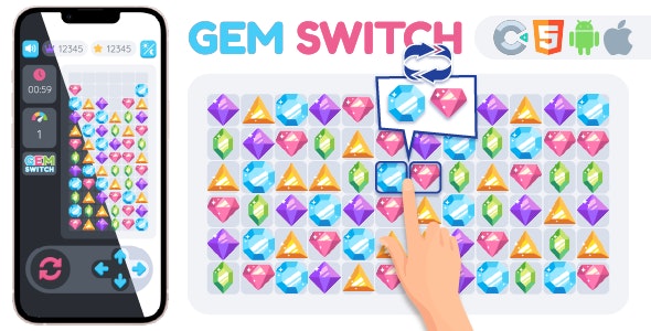 GemSwitch – HTML5 Game, Construct 3