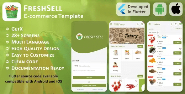 Freshsell – Ecommerce – Flutter Mobile UI Template – Android – iOS