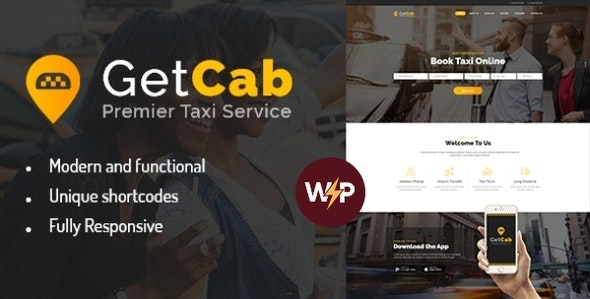 GetCab | Online Taxi Service WordPress Theme