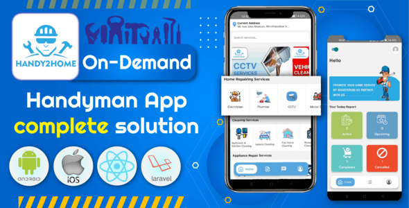 Handy2Home-Handyman Services React Native App With Complete Solution