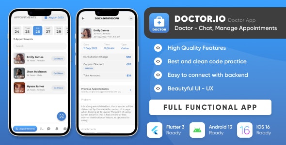 Doctor.io : Doctor App for Doctors Appointments Managements, Online Diagnostics