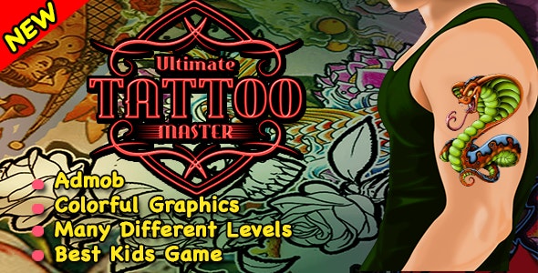 Best Tattoo Master Game For Kids + Ready For Publish + Android Studio