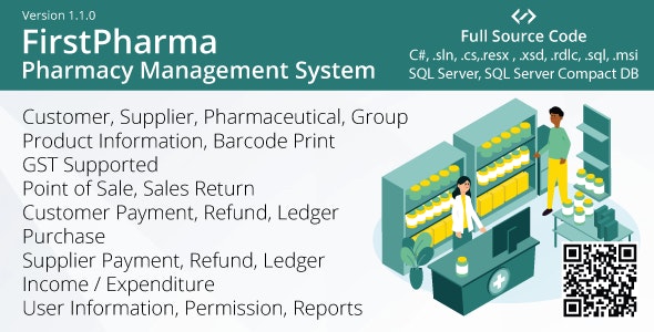 FirstPharma – Pharmacy Management System (POS, GST, C#, MSSQL)