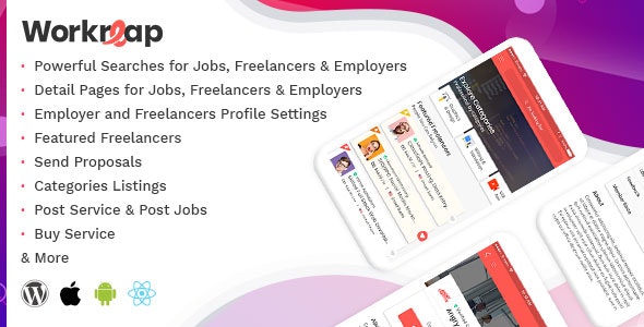 Workreap React Native – Android and IOS Mobile APP  2.6