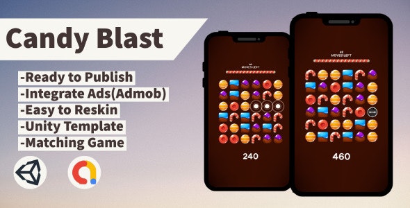 Candy Blast (Unity+Admob+Android+IOS)