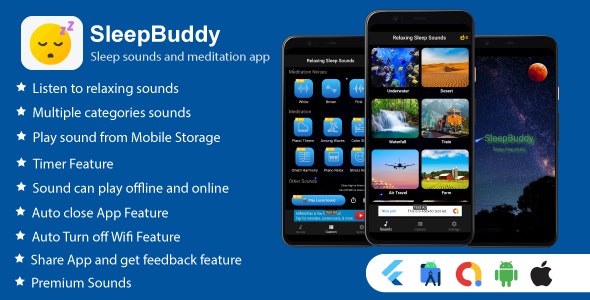 SleepBuddy: Sleep Sounds and Meditation Flutter App