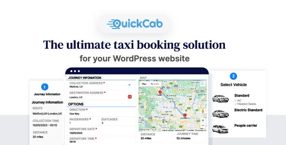 QuickCab: WooCommerce Taxi Booking Plugin 1.3.5