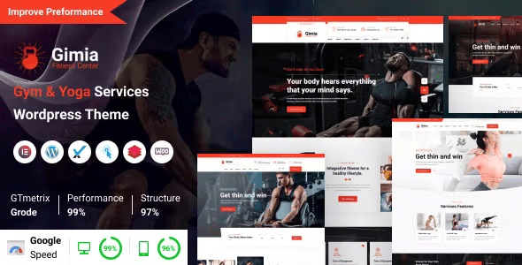 Gimia – Gym &amp; Yoga Services WordPress Theme