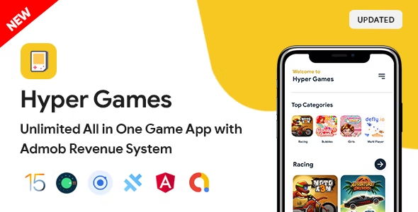 Hyper Games – All in One Game App | AdMob | Unlimited Games | Android + iOS 4.0.0