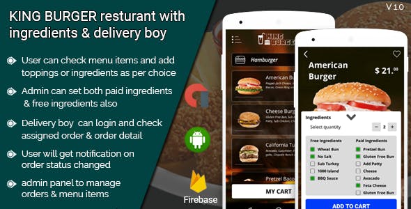 King Burger – Restaurant Food Ordering website with Ingredients In Laravel 1.4