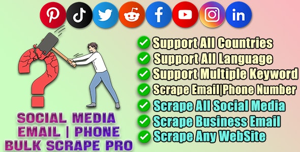 Social Media Emails|Phones|Any Bulk Scrape & Extractor Pro 4.0.1