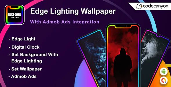 Android Edge Lighting Wallpaper – Digital Clocks wallpaper (Android 11)