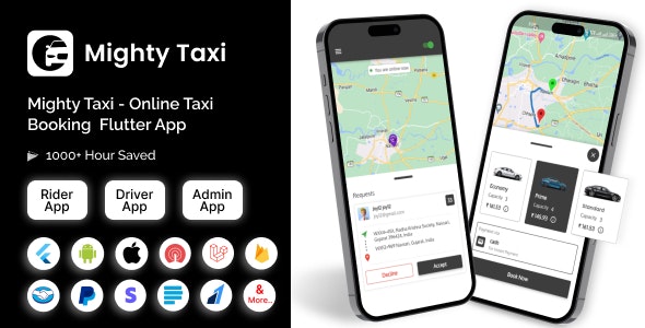 Taxi – Flutter Online Taxi Booking Full Solution | User App | Admin Laravel Panel | Driver app