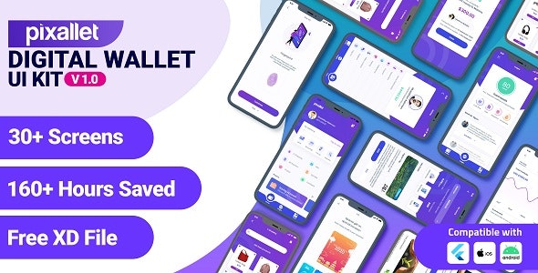 Pixallet – Mobile Wallet Flutter UI Kit