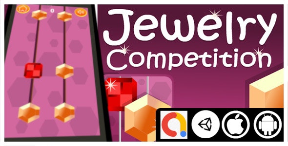 Jewelry Competition Unity Arcade Game with Admob ad for android and iOS