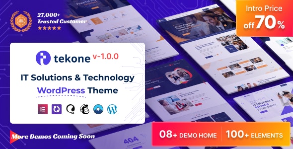 Tekone – IT Solutions  Technology WordPress Theme